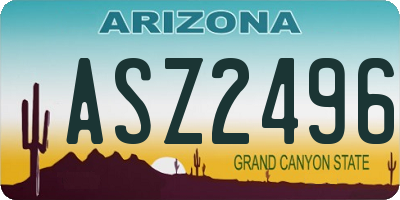 AZ license plate ASZ2496