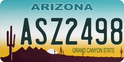 AZ license plate ASZ2498