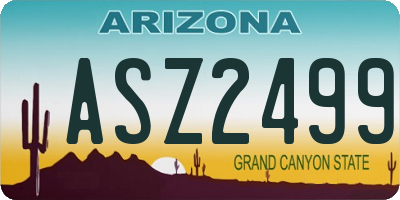 AZ license plate ASZ2499