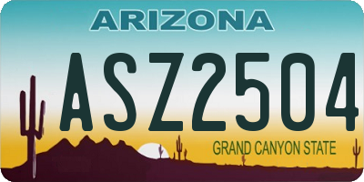 AZ license plate ASZ2504
