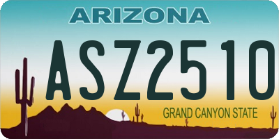 AZ license plate ASZ2510