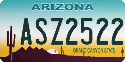 AZ license plate ASZ2522