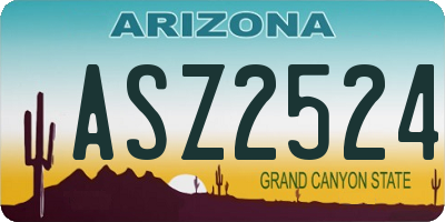 AZ license plate ASZ2524