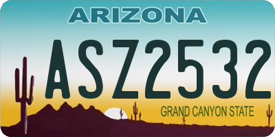AZ license plate ASZ2532