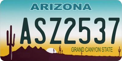 AZ license plate ASZ2537