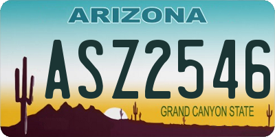 AZ license plate ASZ2546