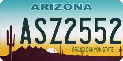 AZ license plate ASZ2552