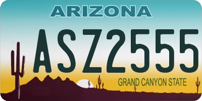AZ license plate ASZ2555