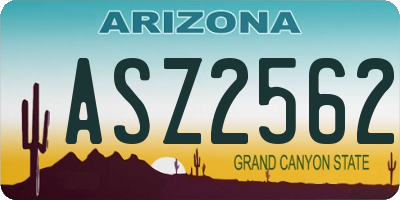 AZ license plate ASZ2562