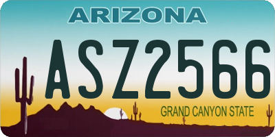 AZ license plate ASZ2566
