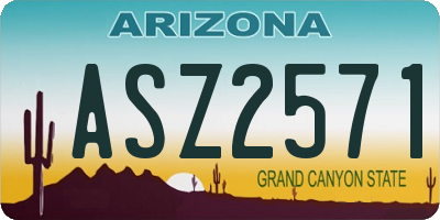 AZ license plate ASZ2571
