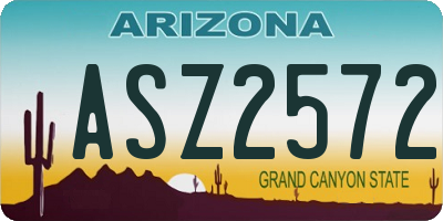 AZ license plate ASZ2572