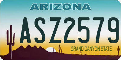 AZ license plate ASZ2579