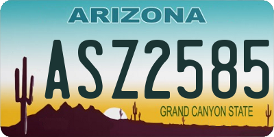 AZ license plate ASZ2585