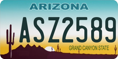 AZ license plate ASZ2589