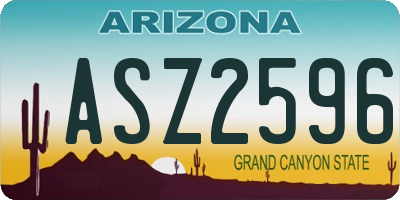 AZ license plate ASZ2596