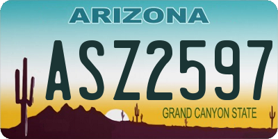 AZ license plate ASZ2597