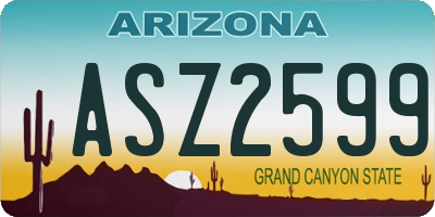 AZ license plate ASZ2599