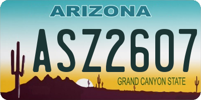 AZ license plate ASZ2607