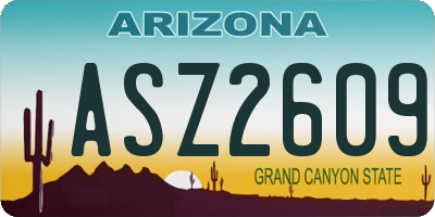 AZ license plate ASZ2609