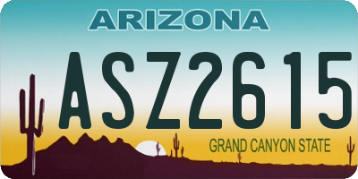 AZ license plate ASZ2615