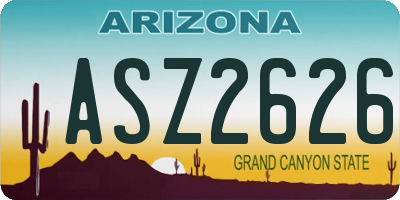 AZ license plate ASZ2626