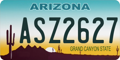 AZ license plate ASZ2627