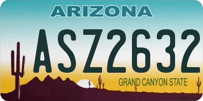 AZ license plate ASZ2632