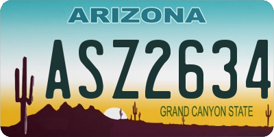 AZ license plate ASZ2634
