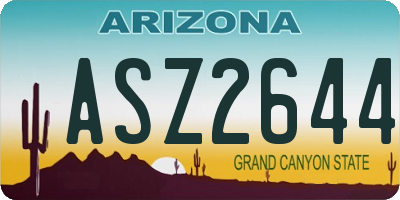 AZ license plate ASZ2644