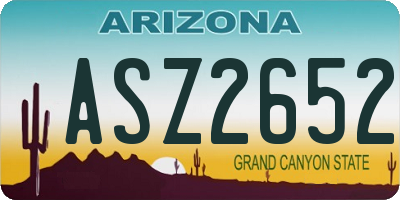 AZ license plate ASZ2652