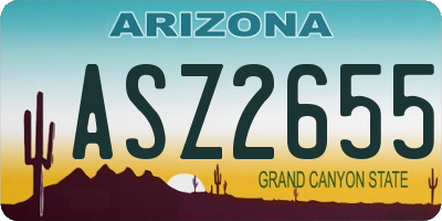 AZ license plate ASZ2655