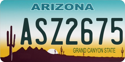 AZ license plate ASZ2675