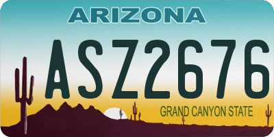 AZ license plate ASZ2676