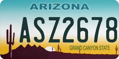 AZ license plate ASZ2678