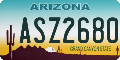 AZ license plate ASZ2680