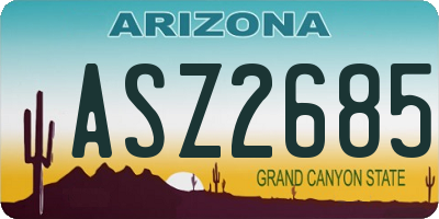 AZ license plate ASZ2685
