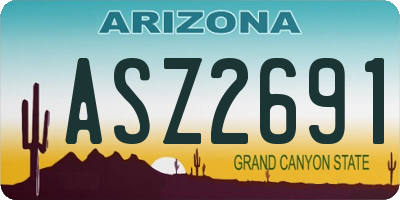 AZ license plate ASZ2691