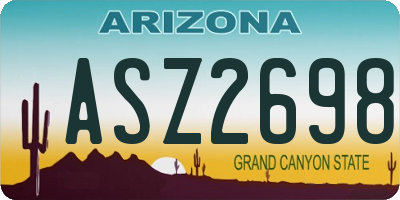 AZ license plate ASZ2698