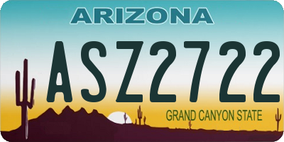 AZ license plate ASZ2722