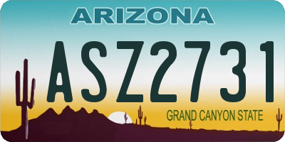 AZ license plate ASZ2731