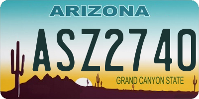 AZ license plate ASZ2740