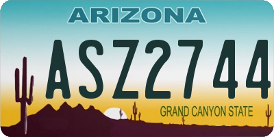 AZ license plate ASZ2744