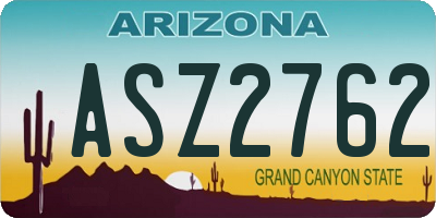 AZ license plate ASZ2762