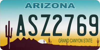 AZ license plate ASZ2769