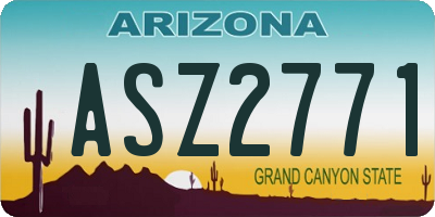 AZ license plate ASZ2771