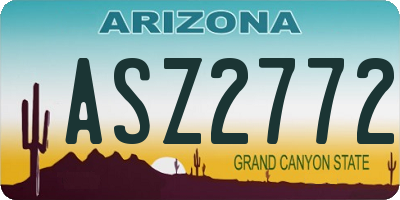 AZ license plate ASZ2772