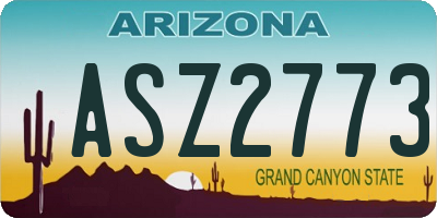 AZ license plate ASZ2773