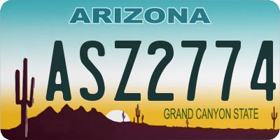 AZ license plate ASZ2774