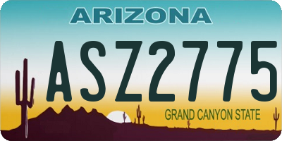 AZ license plate ASZ2775